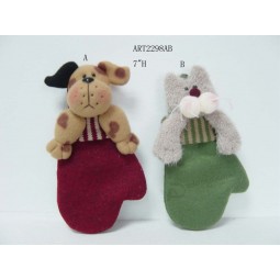 Wholesale 7"H Cat and Dog Mitten Ornament-2 Asst-Christmas Decoration