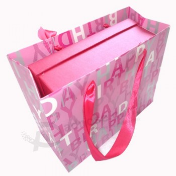 Atacado cor impressa saco de papel personalizado para fazer compras