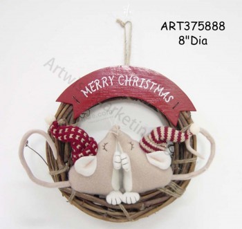 Wholesale Merry Christmas Kissing Mouse Wreath
