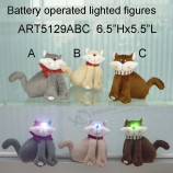 批发可爱毛茸茸的猫与照明眼睛-3asst.圣诞灯