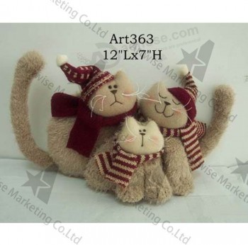 卸売クリスマスの装飾幸せな毛皮の猫の家族