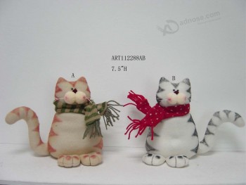 Wholesale Merry Christmas Decoration Cat Craft, 2 Asst-Christmas Decoration