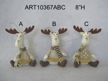Wholesale 8"H Tree Decoration Ornament Reindeer -3asst