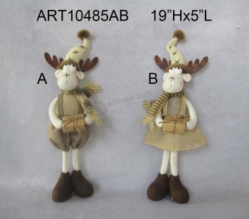 Wholesale 19"H Standing Boy & Girl Reindeer with Gifts, 2 Ass