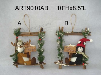 Wholesale Christmas Decoration Woodland Reindeer and Bear Wreath