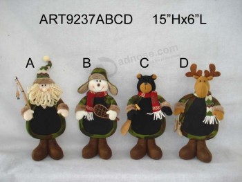 Wholesale Standing Woodland Camo Christmas Figurines -4asst