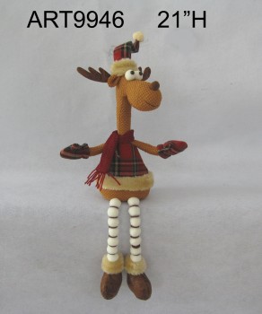 批发林地圣诞驯鹿设计与pom pom腿