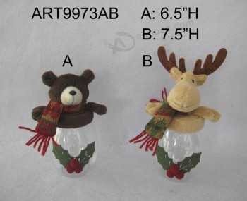 도매 곰 및 사슴 크리스마스 장식 선물 치료 컨테이너