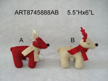Wholesale Knitted Christmas Decoration Standing Reindeer-2assorted