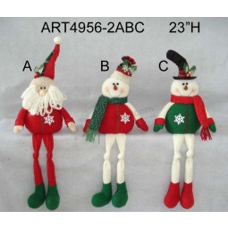 批发23“h圣诞老人和雪人保姆圣诞节装饰礼物-3asst