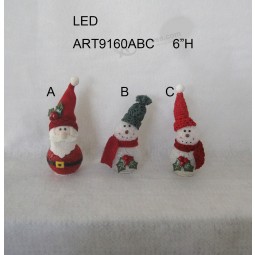 Wholesale 6"H LED Christmas Decoration EVA Santa and Snowman