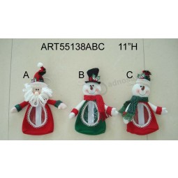 Wholesale 11"H Santa and Snowman Candy Bag, 2 Asst-Christmas Gift