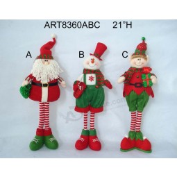 Wholesale 21"H Standing Santa, Snowman and Elf Christmas Decoration Gift