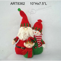 Wholesale 10"Hx7.5"L Santa+Snowman Family Christmas Decoration Gift