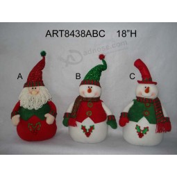 Wholesale Holly Santa and Snowman Christmas Decoration Gifts-3asst