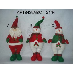 Wholesale 21"H Standing Santa and Snowman, 3 Asst-Christmas Decoration