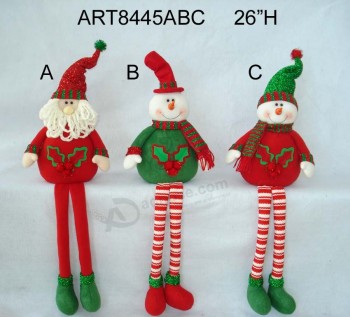 Wholesale Christmas Decoration Figuine Dangle Legged Gifts-3asst