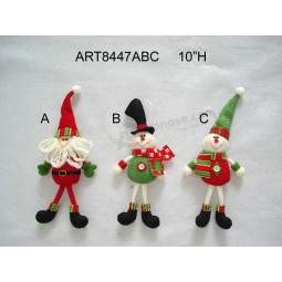 Wholesale 10" Santa and Snowman Christmas Tree Decoration Ornaments-3asst