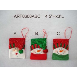 Wholesale 4.5"Hx3"L Santa and Snowman Tree Ornament & Card Holder 3 Asst