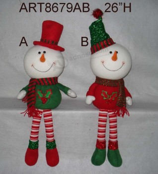 Wholesale 26"H Christmas Decoration Gift Snowman Sitter-2asst