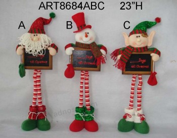 Wholesale 23"H Standing Christmas Decoration Gift with Black Board-Asst