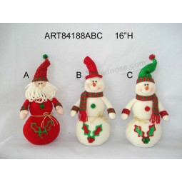 Wholesale Holly Leaf Santa and Snowman Christmas Decoration Gift