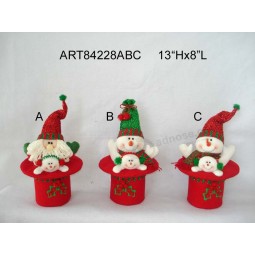 Wholesale Christmas Decoration Santa and Snowman Hat Gift-2sst