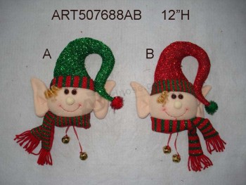 Wholesale 12"H Decoration Christmas Doorknob Elf -2asst