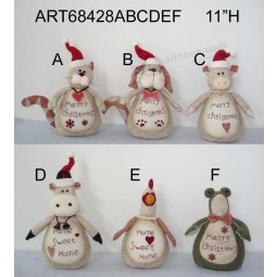 Wholesale Handstitched Greeting Christmas Country Gift Pets- 6asst,