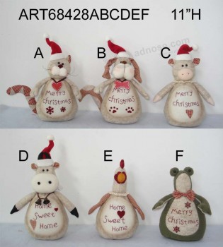Wholesale Handstitched Greeting Christmas Country Gift Pets- 6asst,