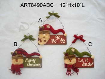 도매 산타 & 눈사람 나무 벽 패 판 가정 장식 선물, 3stst.
