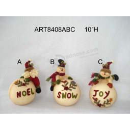 Wholesale Santa, Snowman Playing Snowballs, Christmas Decoration-3asst.