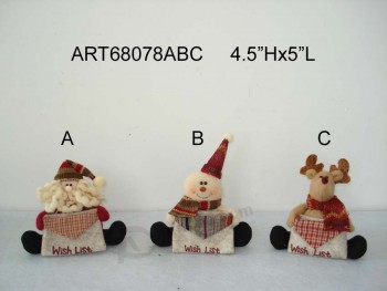 Wholesale Santa Snowman Reindeer Card Holder Christmas Gift, 3asst.