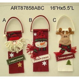 Wholesale Santa Snowman Reindeer Doorknob Christmas Decoration, 3asst