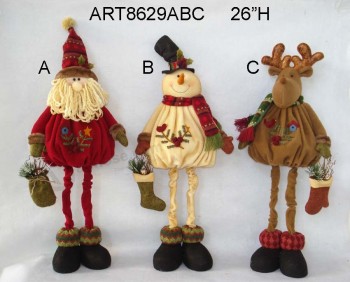 Groothandel groot staande vrolijk kerstfeest decoratie figurine-3asst.