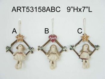 Wholesale Holiday Angel on Swing Christmas Decoration-3asst.