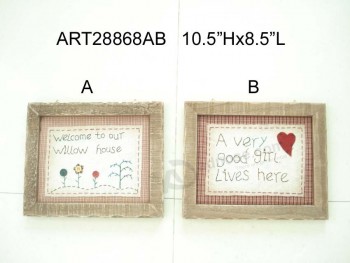 Wholesale Handstitched Chrismtas Home Decoration Wall Plaque-2asst