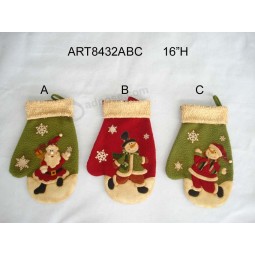 批发圣诞节装饰圣诞老人雪人长袜手套，3asst