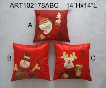 Wholesale Holiday Home Decoration Christmas Pillow, 3 Asst-Christmas Decoration