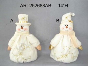 Personalizado disquete muñeco de nieve navidad decoración bordada a mano-2asst