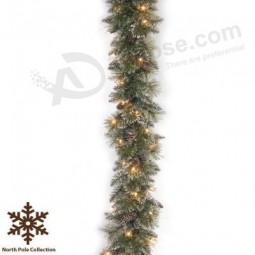 Wholesale 9 FT. Long Frosted Tips Christmas Garland with 50 LED Lights (MY205.447.00)