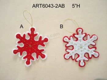 Wholesale Christmas Tree Decoration Ornament Fabric Snowflake-2assorted