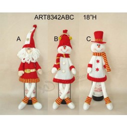 Wholesale Santa and Snowman Wine Bottle Cover, 3 Asst-Christmas Decoration