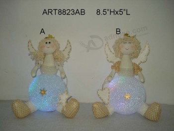 Atacado natal decoração anjo de férias com eva corpo iluminado