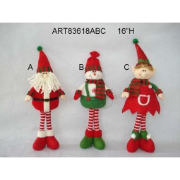 Wholesale 16"H Standing Santa Snowman Elf-3asst-Christmas Decoration