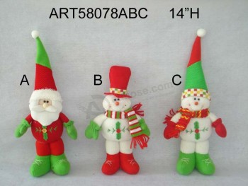 Wholesale Santa and Snowman Christmas Home Decoration-3asst.