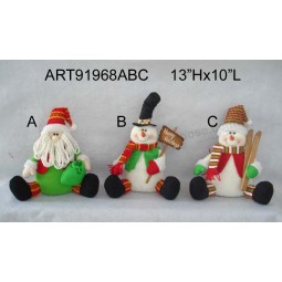 Wholesale Santa and Snwoman Christmas Decoration Gift-3asst