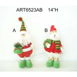 14"H Standing Floppy Santa Snowman-Christmas Decoration Toys Wholesale 