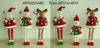 Custom Standing Christmas Santa Snowman Moose Decoration Doll with Expanding Legs