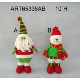 批发10“h站立圣诞老人雪人圣诞节装饰礼物-2asst